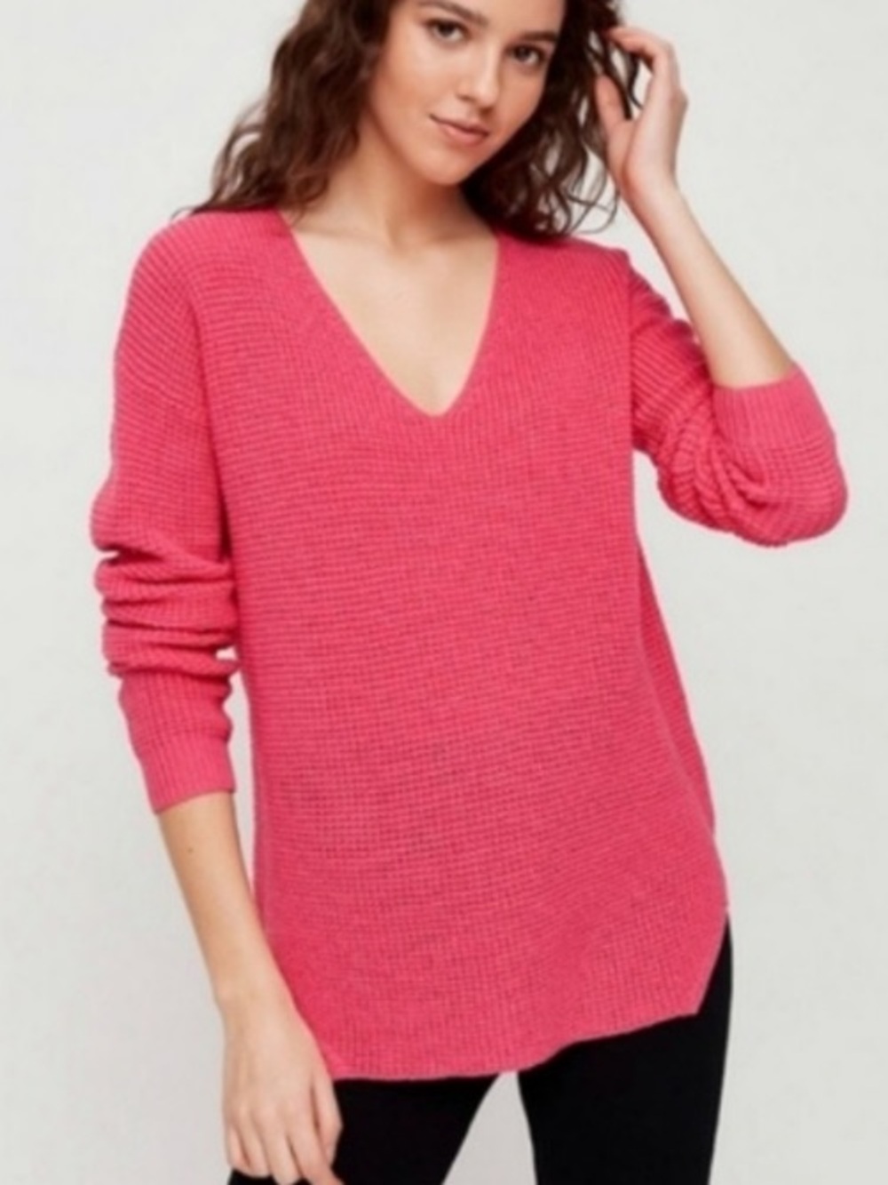Aritzia Wilfred Wool Knit Waffle Sweater